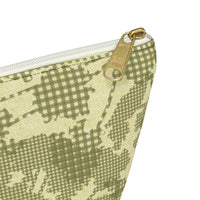 Floral Plaid Accessory Pouch w T-bottom in Green